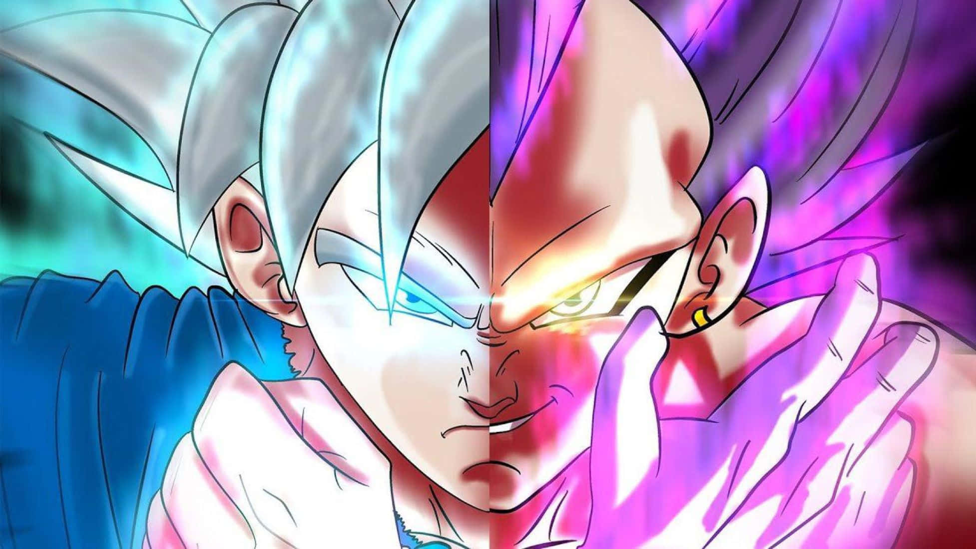 Vegeta Ultra Instinct, silver hair, glowing eyes, Full HD Desktop Wallpaper