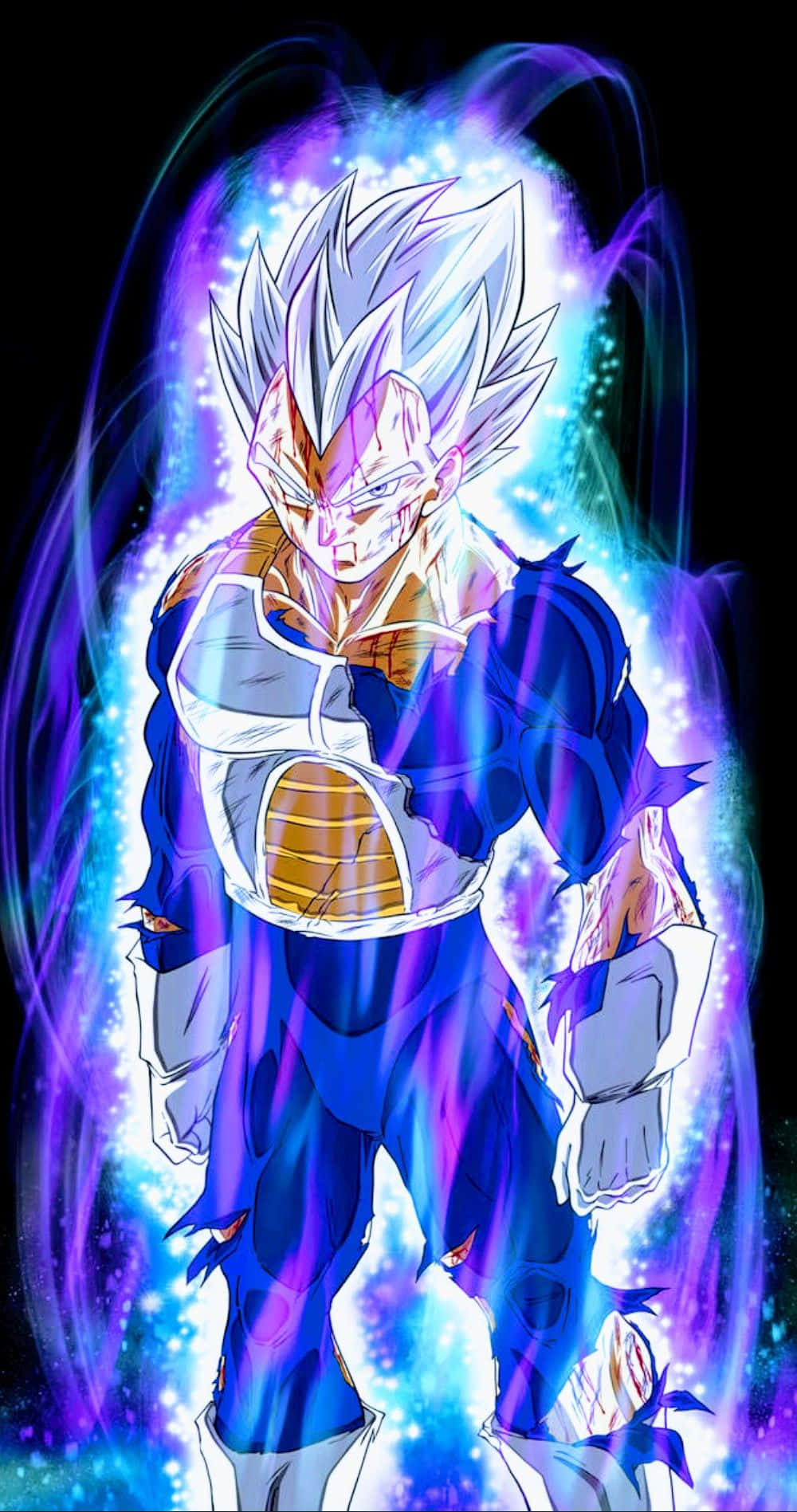 Vegeta Ultra Instinct, spiky silver hair, blue armor, HD Phone Wallpaper