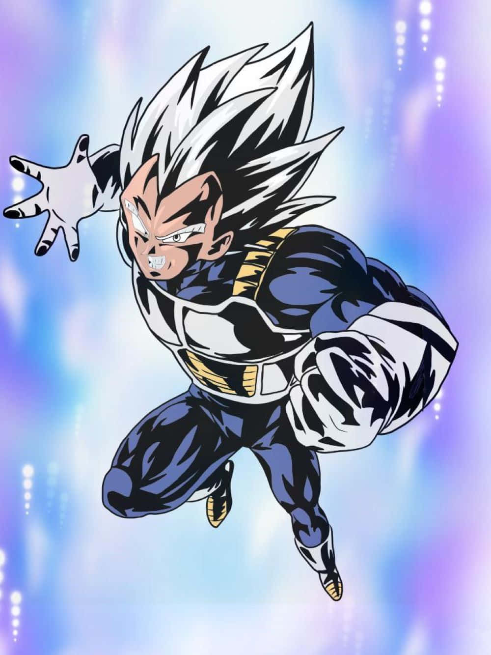 Vegeta Ultra Instinct, spiky white hair, blue armor, HD Phone Wallpaper