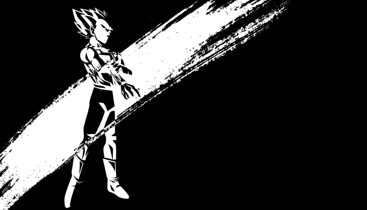 Vegeta, black and white, anime warrior, HD Desktop Wallpaper