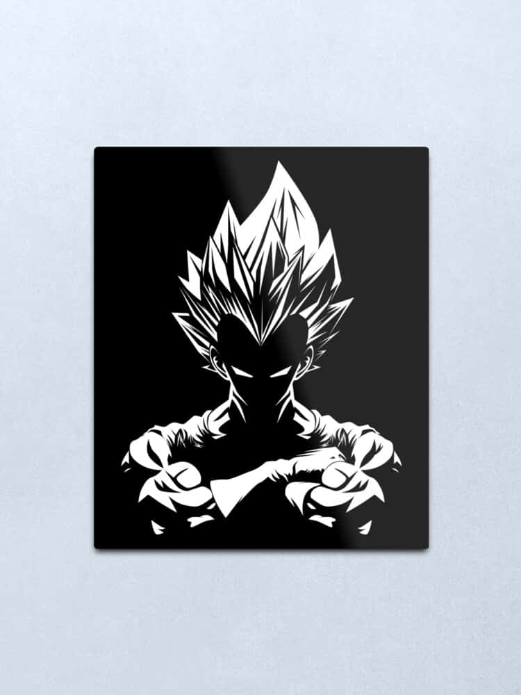 Vegeta, black and white, spiky-haired anime warrior, SD Phone Wallpaper