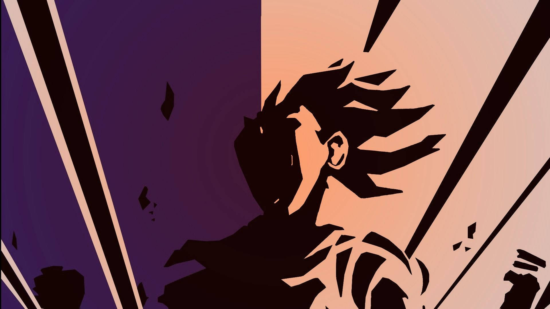 Vegeta, spiky hair, silhouette, Full HD Desktop Wallpaper