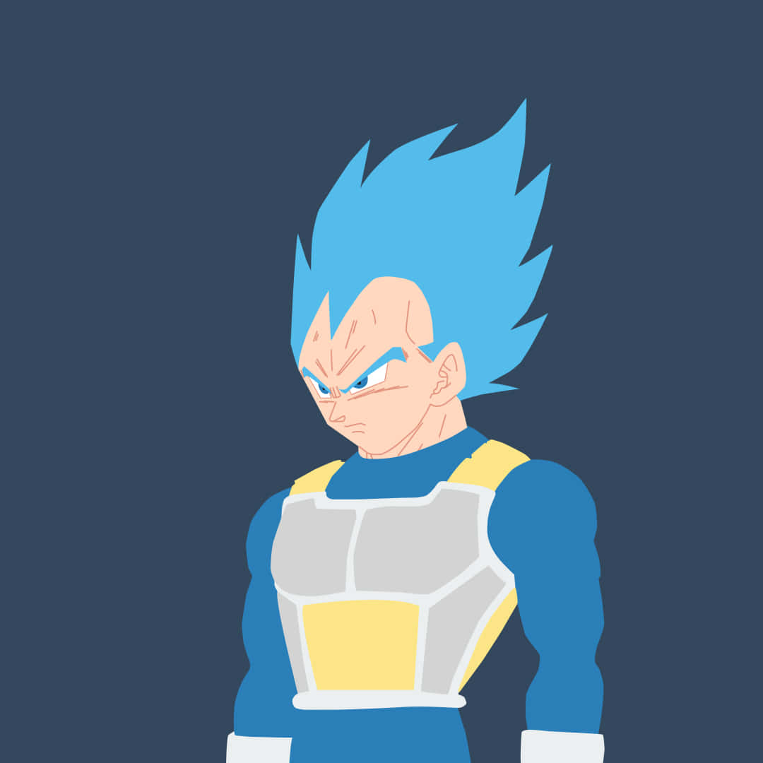 Vegeta, blue-haired anime warrior, blue and yellow armored suit, SD Desktop Wallpaper