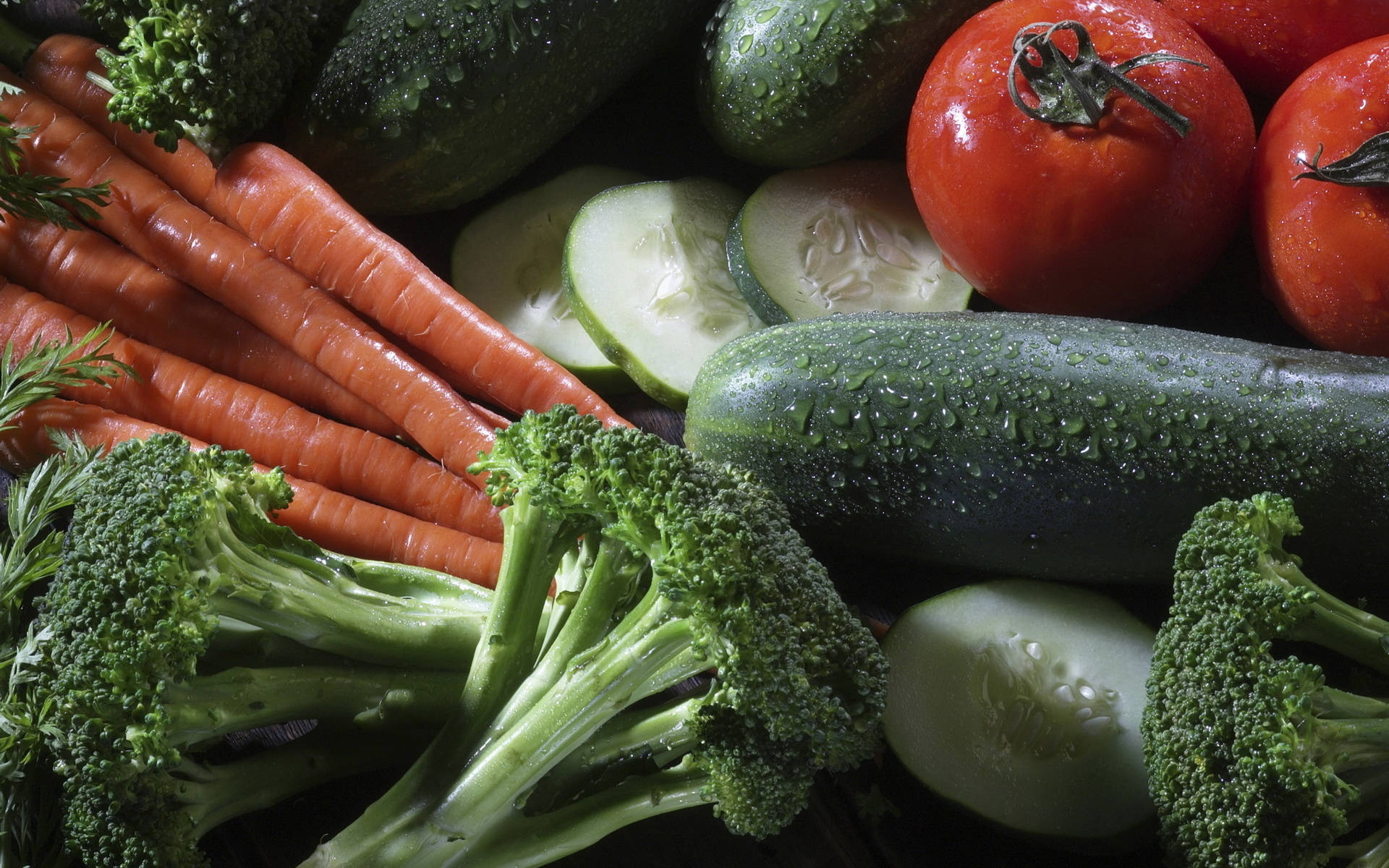 carrots, broccoli, cucumbers, Full HD Desktop Wallpaper