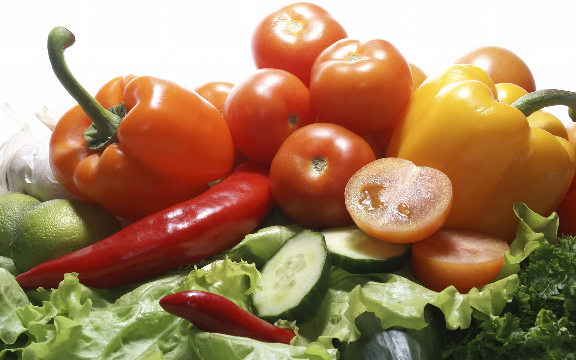 vegetable, tomatoes, peppers, Full HD Desktop Wallpaper