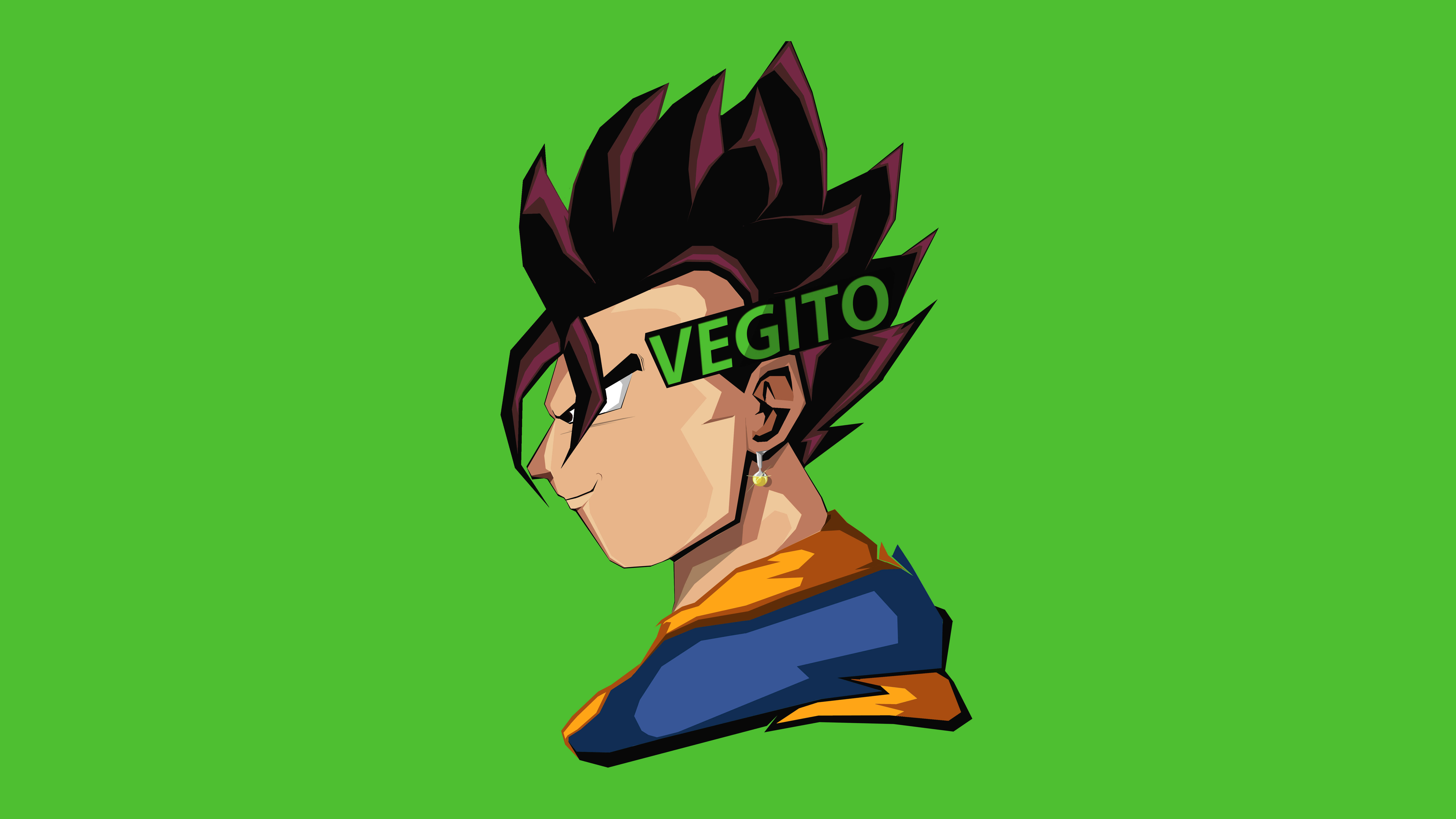 Vegito, brunette, green, 8K Desktop Wallpaper