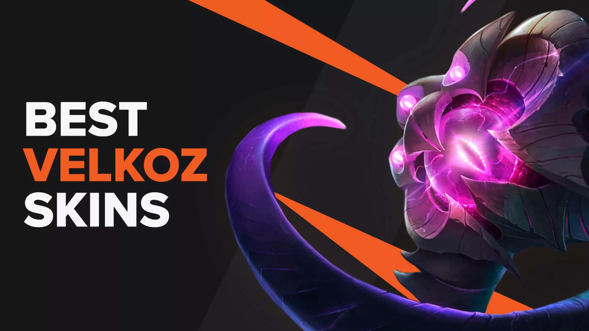 Velkoz, glowing purple, black, Full HD Desktop Wallpaper