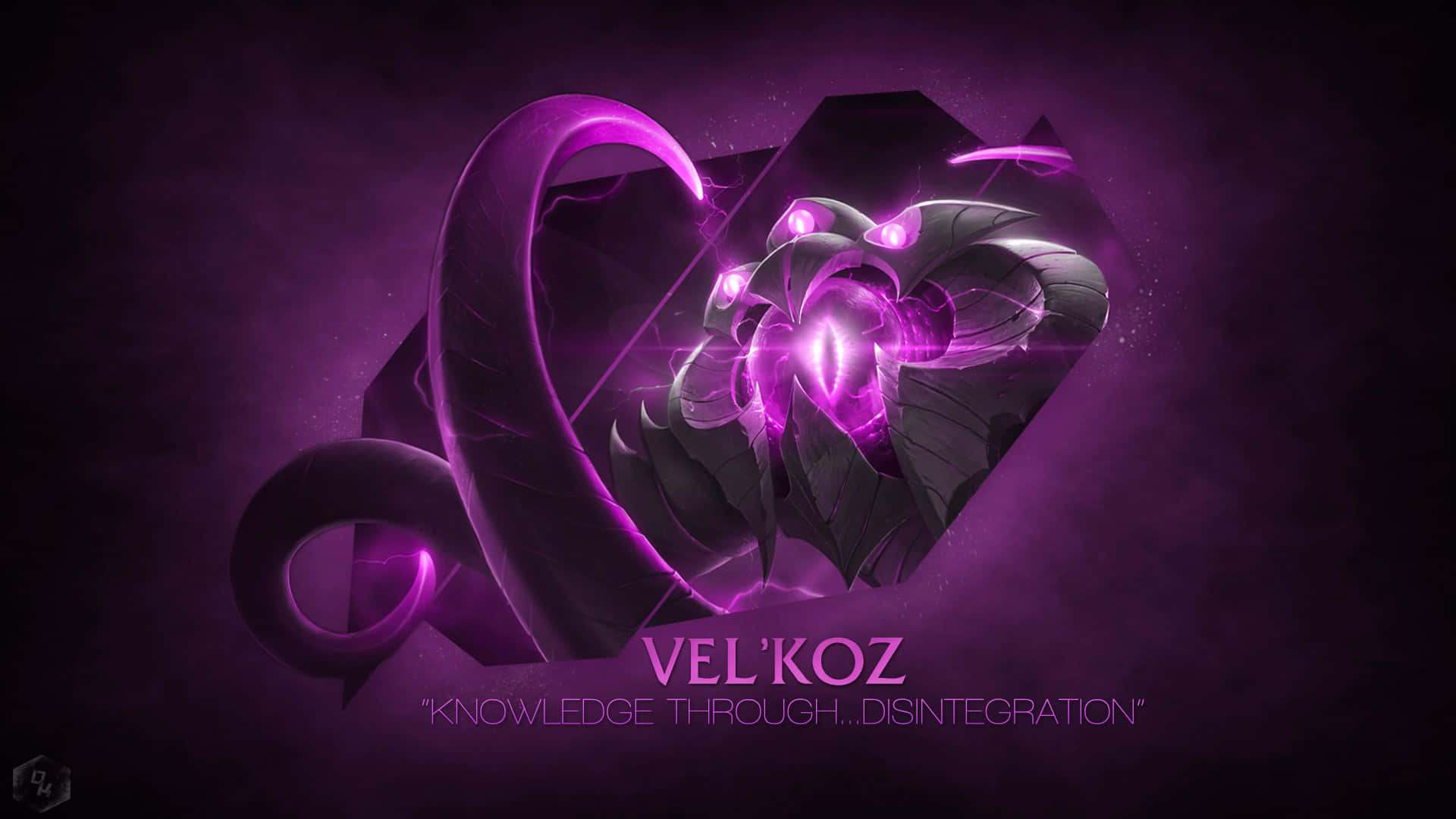 Velkoz, glowing purple alien creature, tentacles, Full HD Desktop Wallpaper