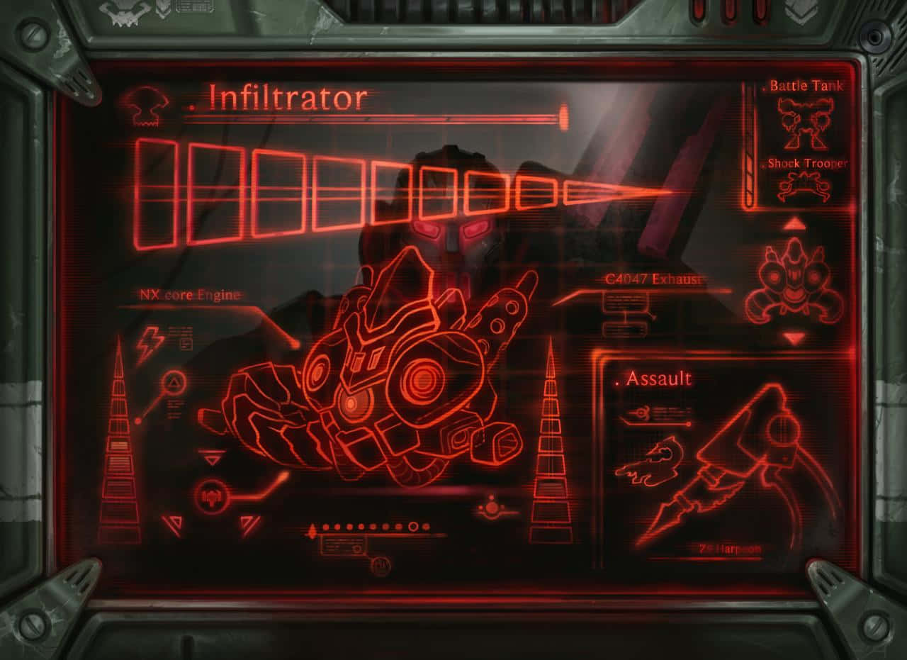 Velkoz, red holographic display, robotic infiltrator, HD Desktop Wallpaper