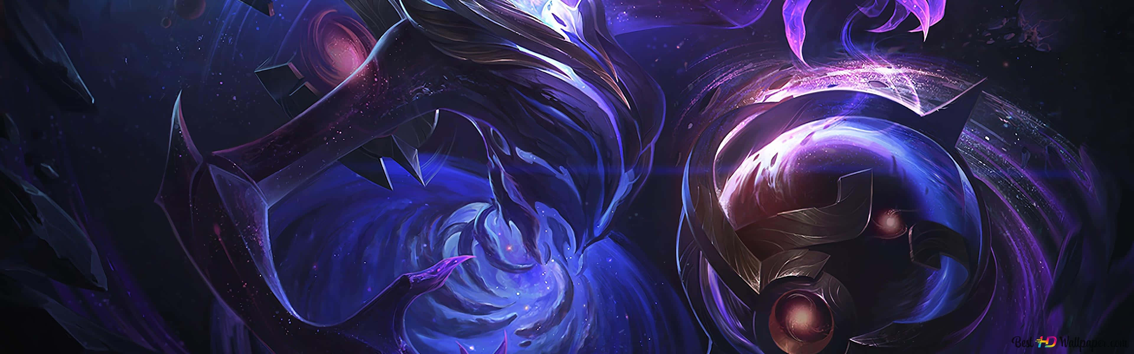 Velkoz, cosmic battle, armored figures, 4K Desktop Wallpaper