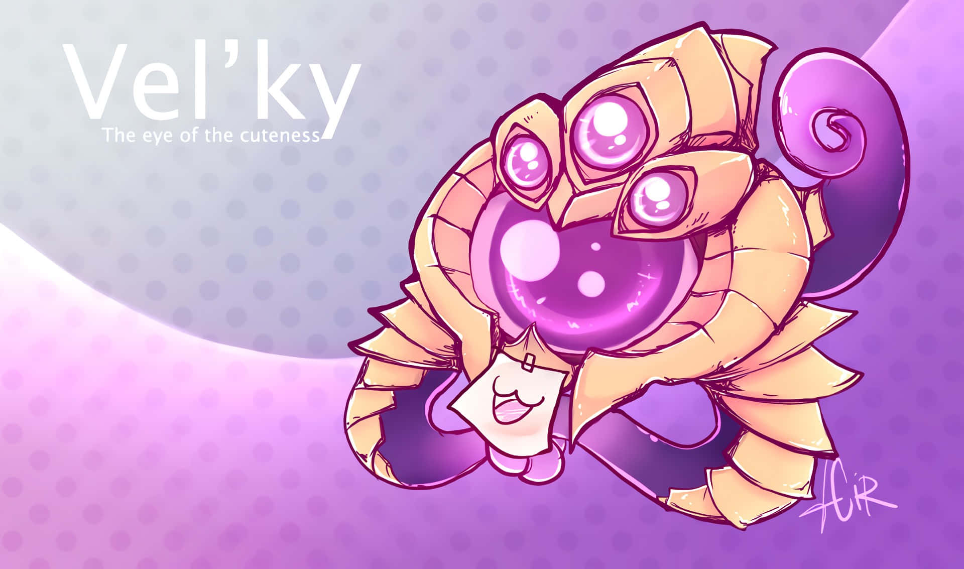 Velkoz, purple eyes, smiling face, Full HD Desktop Wallpaper