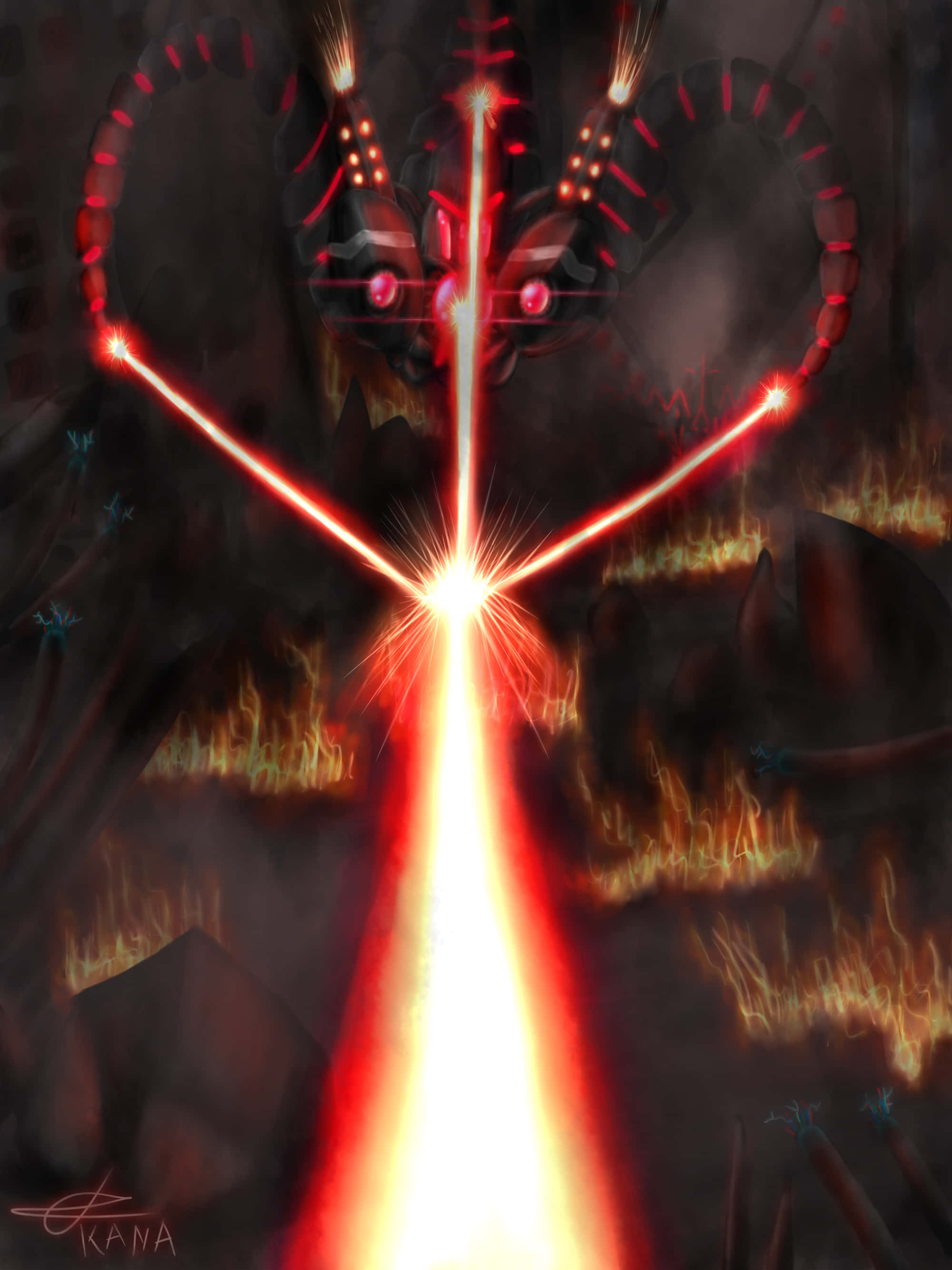 Velkoz, red-eyed, central eye, 2K Phone Wallpaper