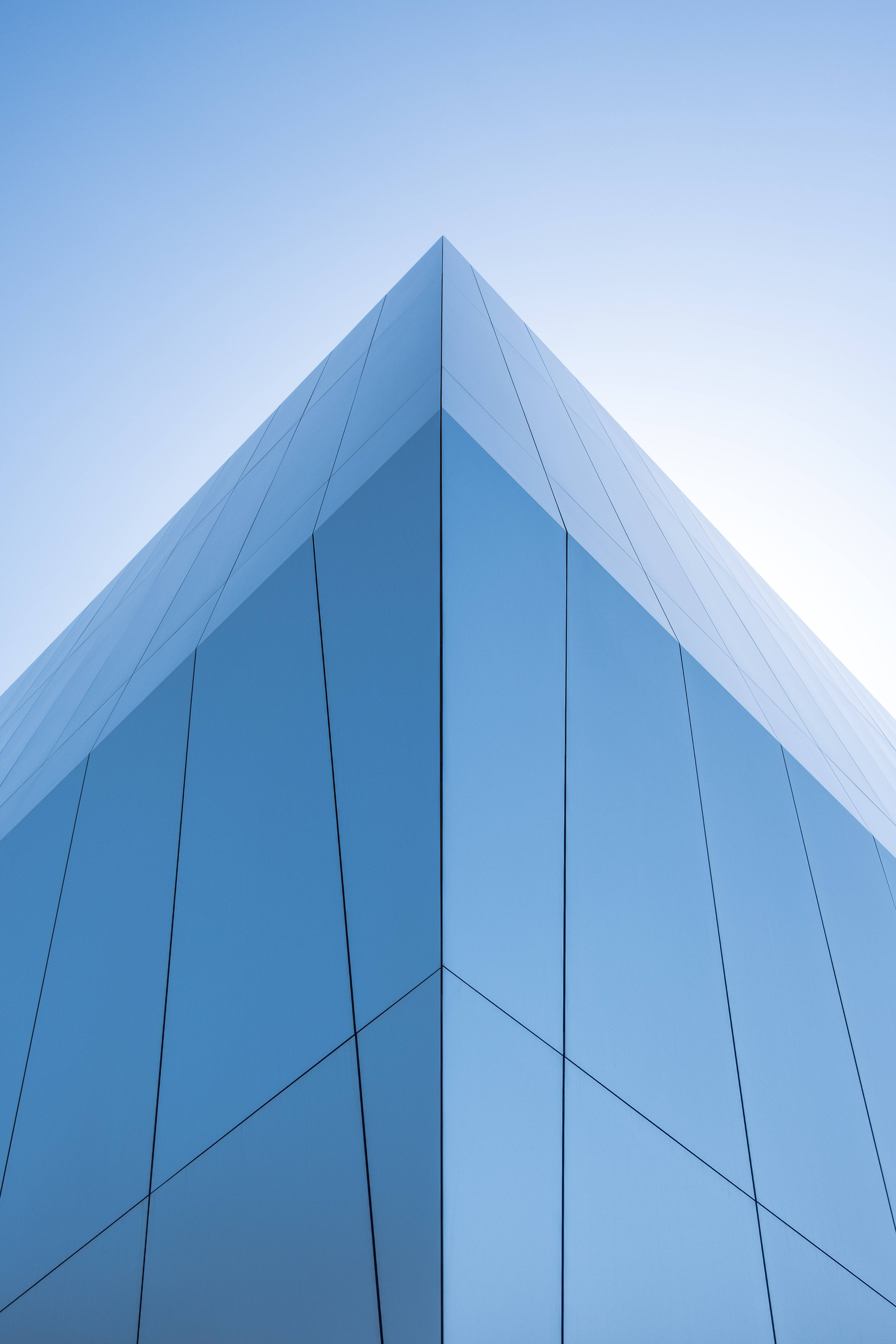 blue velvet, modern glass skyscraper, sharp blue corner, 5K Phone Wallpaper