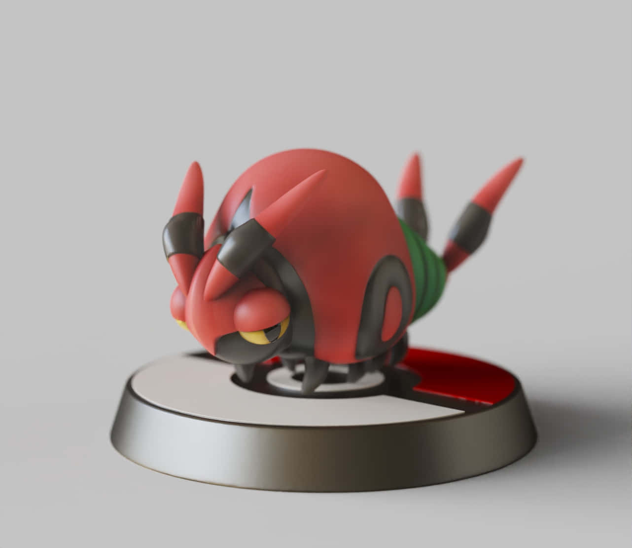 Venipede, red and black, yellow eyes, HD Desktop Wallpaper