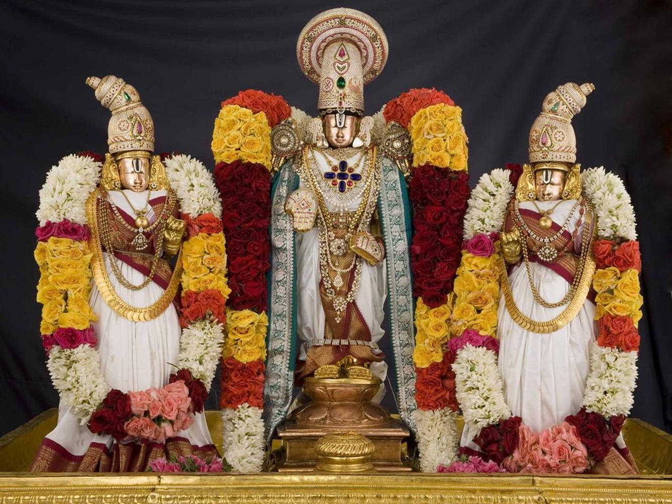 Venkateswara Swamy, deities of Vishnu, gold jewelry, HD Desktop Wallpaper