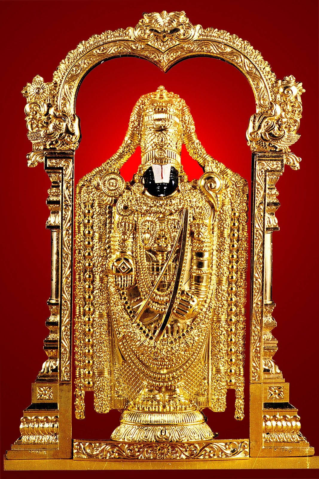 Venkateswara Swamy, golden, deity statue, HD Phone Wallpaper