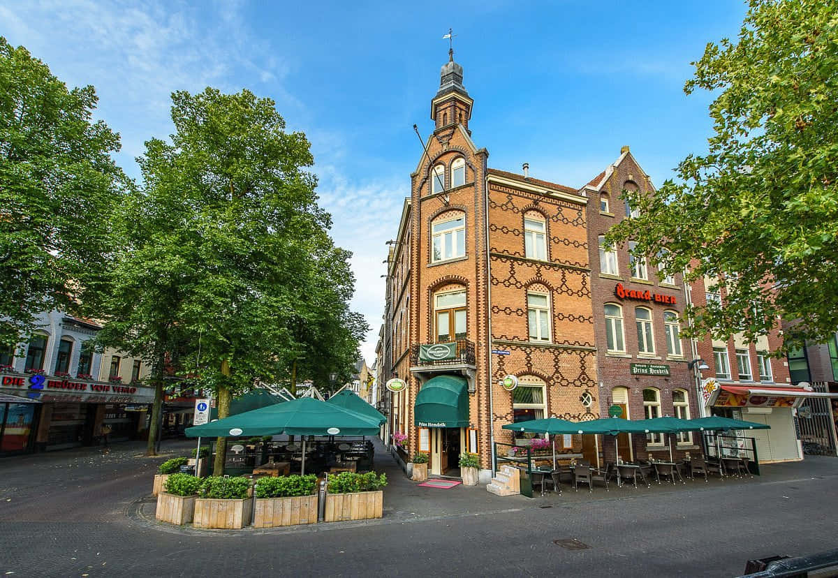 Venlo, historic corner building, brick building, SD Desktop Wallpaper