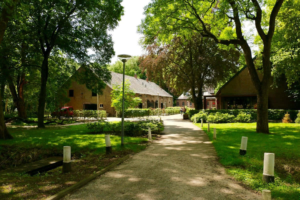 Venlo, park pathway, historic building, SD Desktop Wallpaper