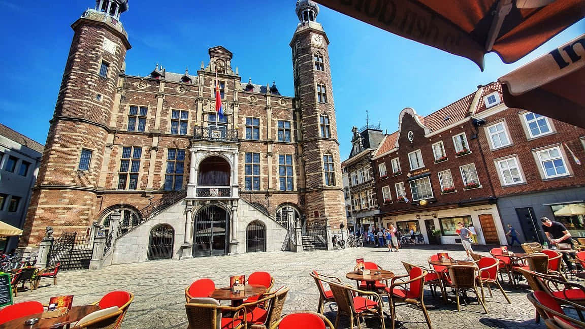 Venlo, historic city hall, square, SD Desktop Wallpaper