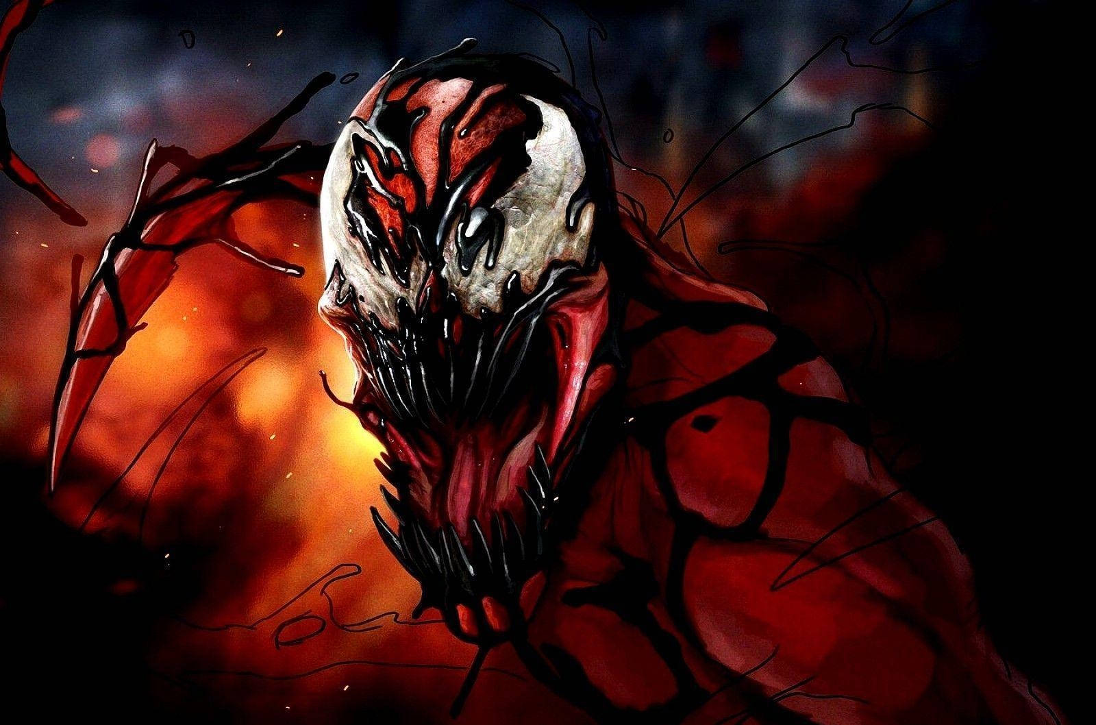 Venom, Carnage, red and black symbiote, HD Desktop Wallpaper