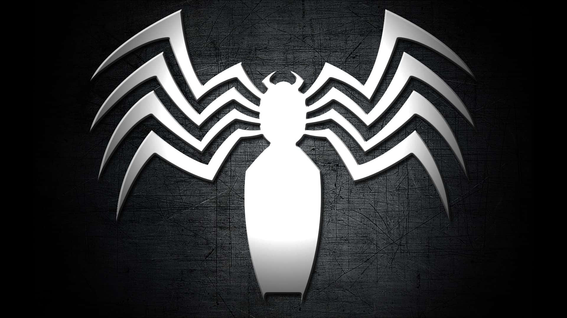 Venom, metallic silver, dark gray wall, Full HD Desktop Wallpaper