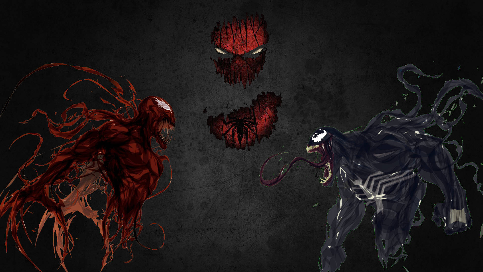 Venom, Carnage, red spider emblem, Full HD Desktop Wallpaper