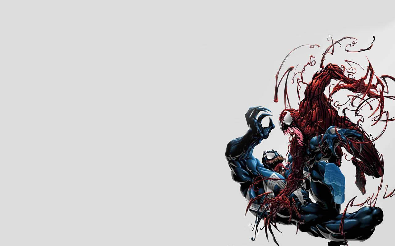 Venom Carnage, red and black symbiotes, dynamic comic book style, HD Desktop Wallpaper
