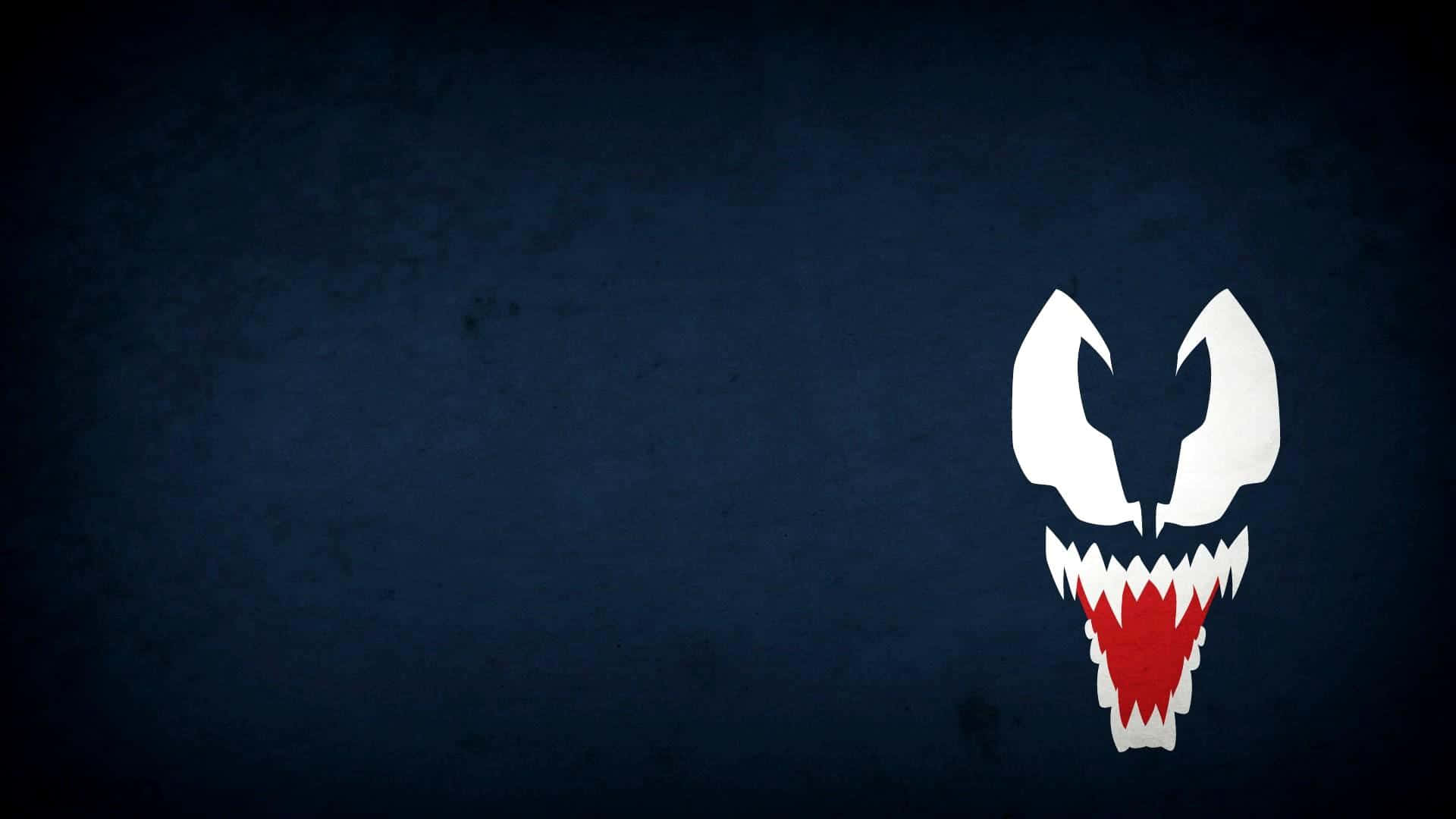 Venom, white and red Venom logo, sharp teeth, Full HD Desktop Wallpaper