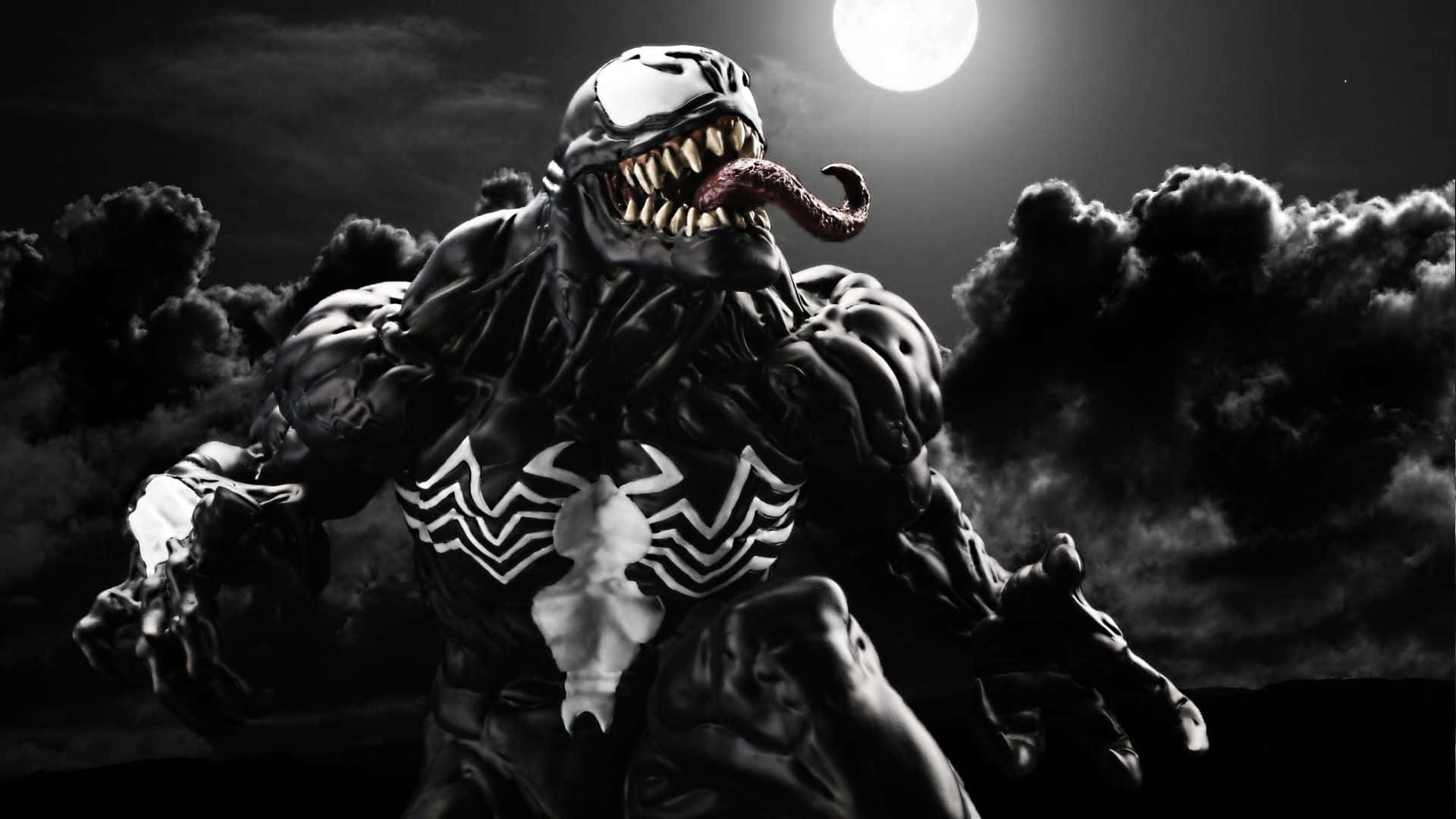 Venom, full moon, dark clouds, Full HD Desktop Wallpaper