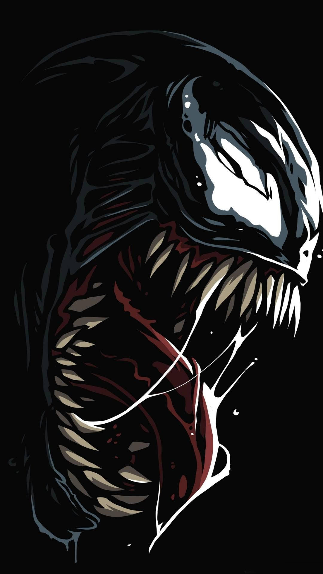 Venom, iPhone, glowing white eyes, Full HD Phone Wallpaper
