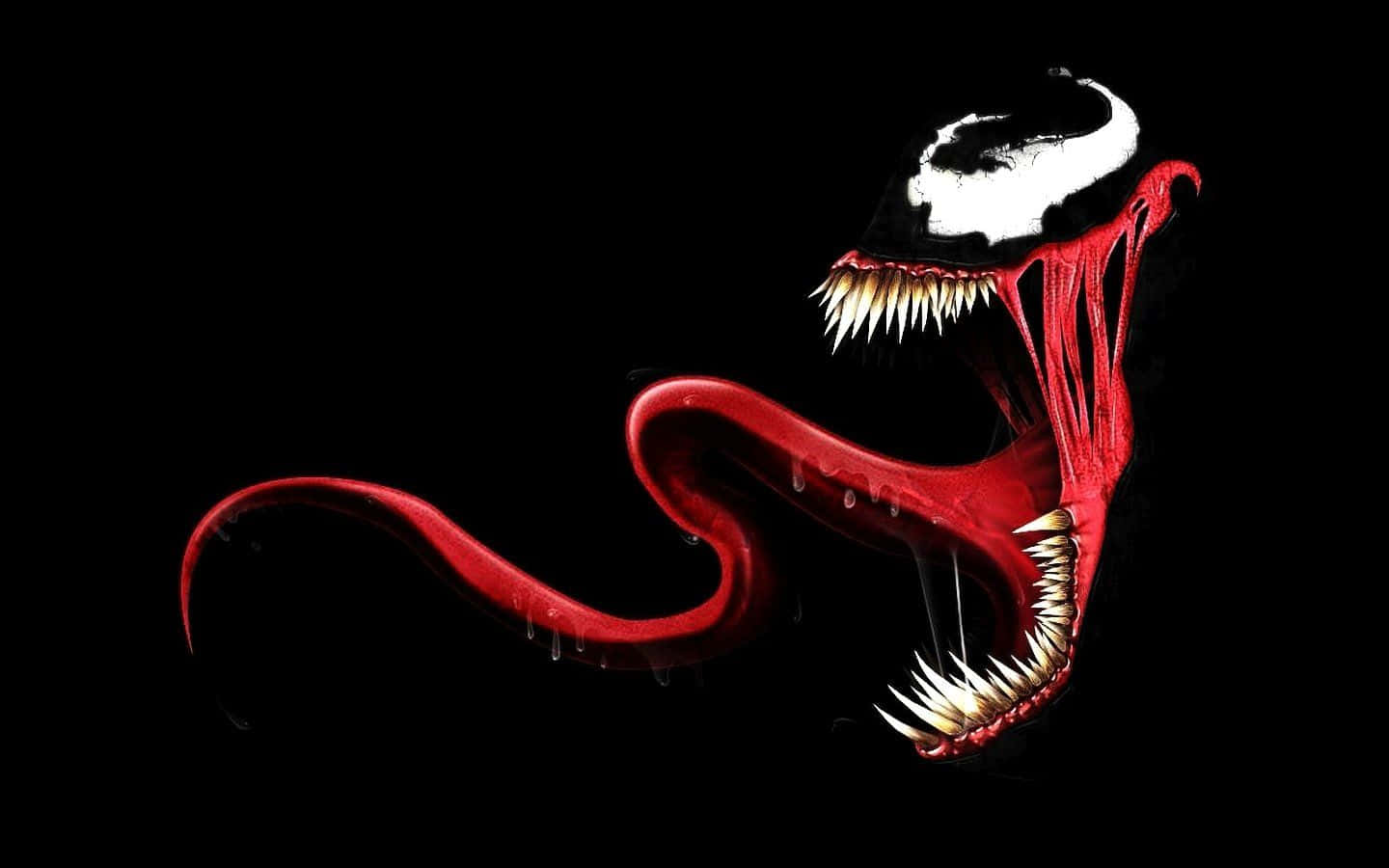 Venom, red symbiote creature, sharp teeth, HD Desktop Wallpaper