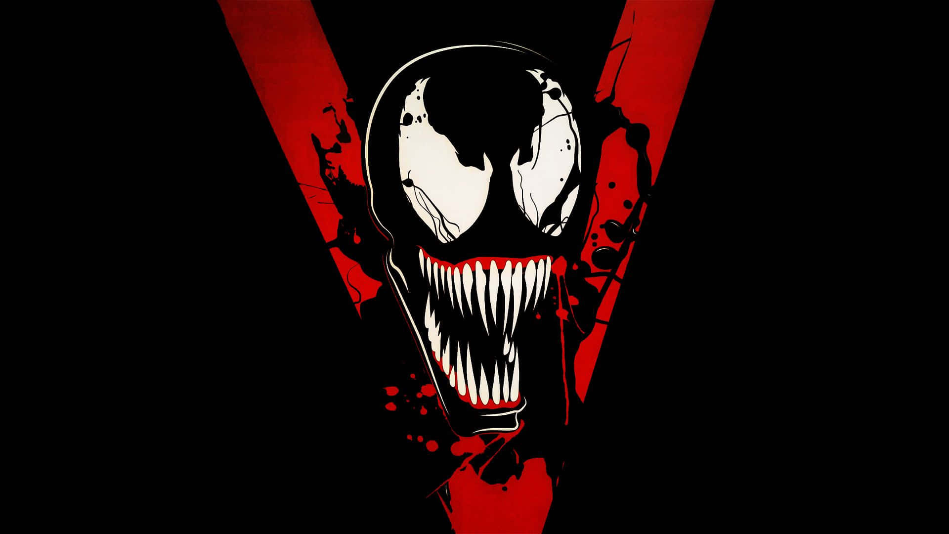 Venom, abstract logo, sharp teeth, Full HD Desktop Wallpaper