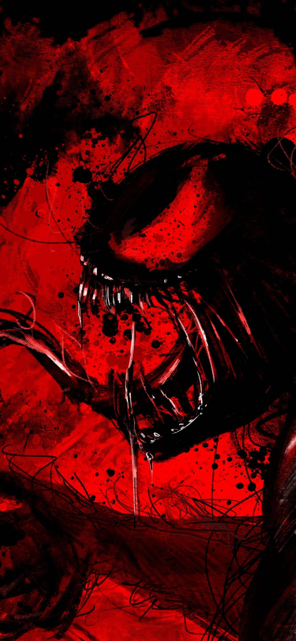 Shadow Venom, Venom, red and black, Full HD Phone Wallpaper
