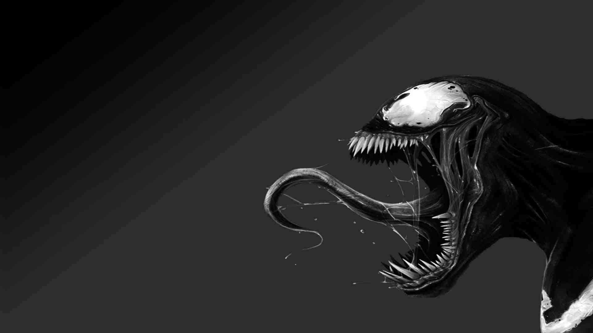 Venom, symbiote creature, sharp teeth, Full HD Desktop Wallpaper