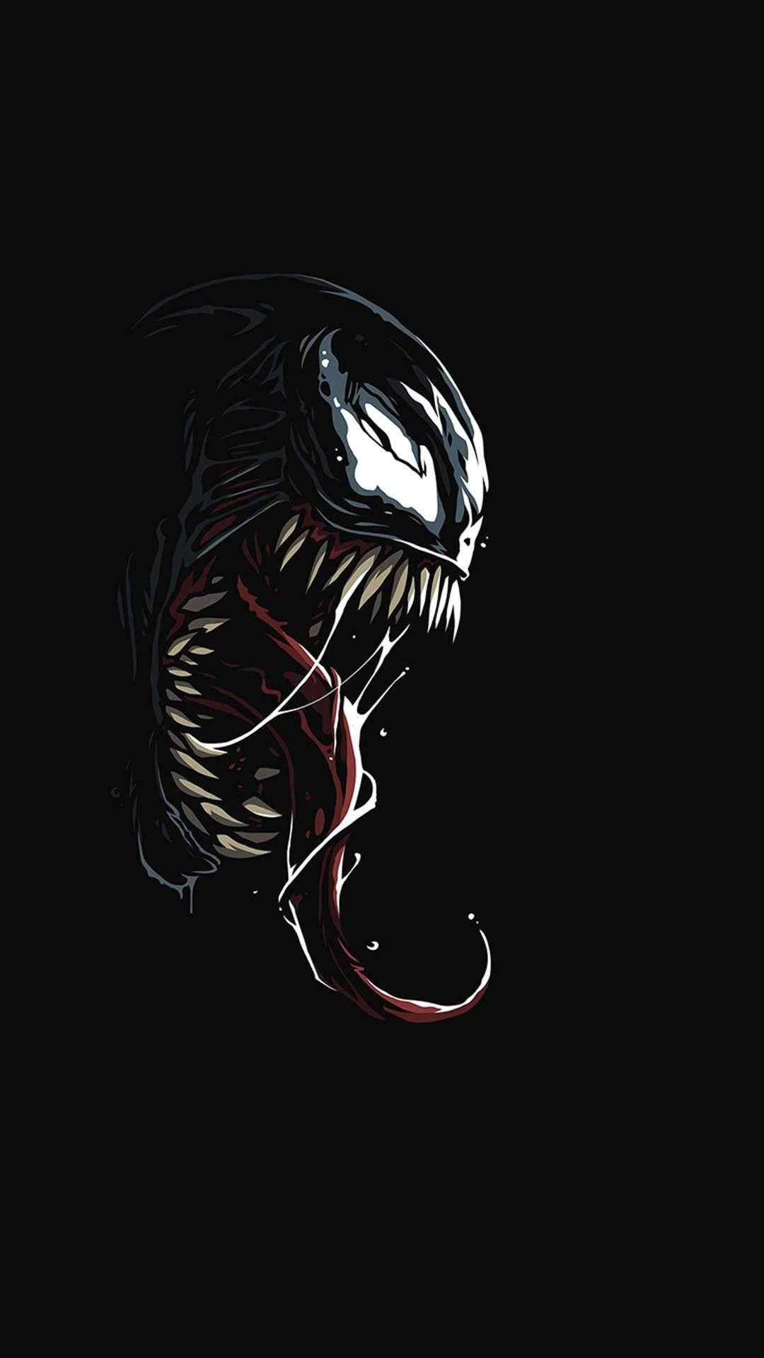 Venom, iPhone, glowing white eyes, Full HD Phone Wallpaper