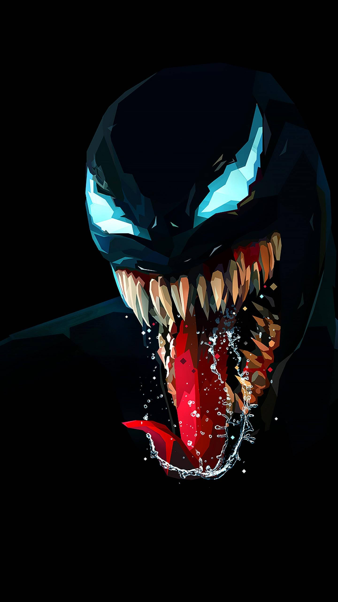 Venom, iPhone, glowing blue eyes, 2K Phone Wallpaper