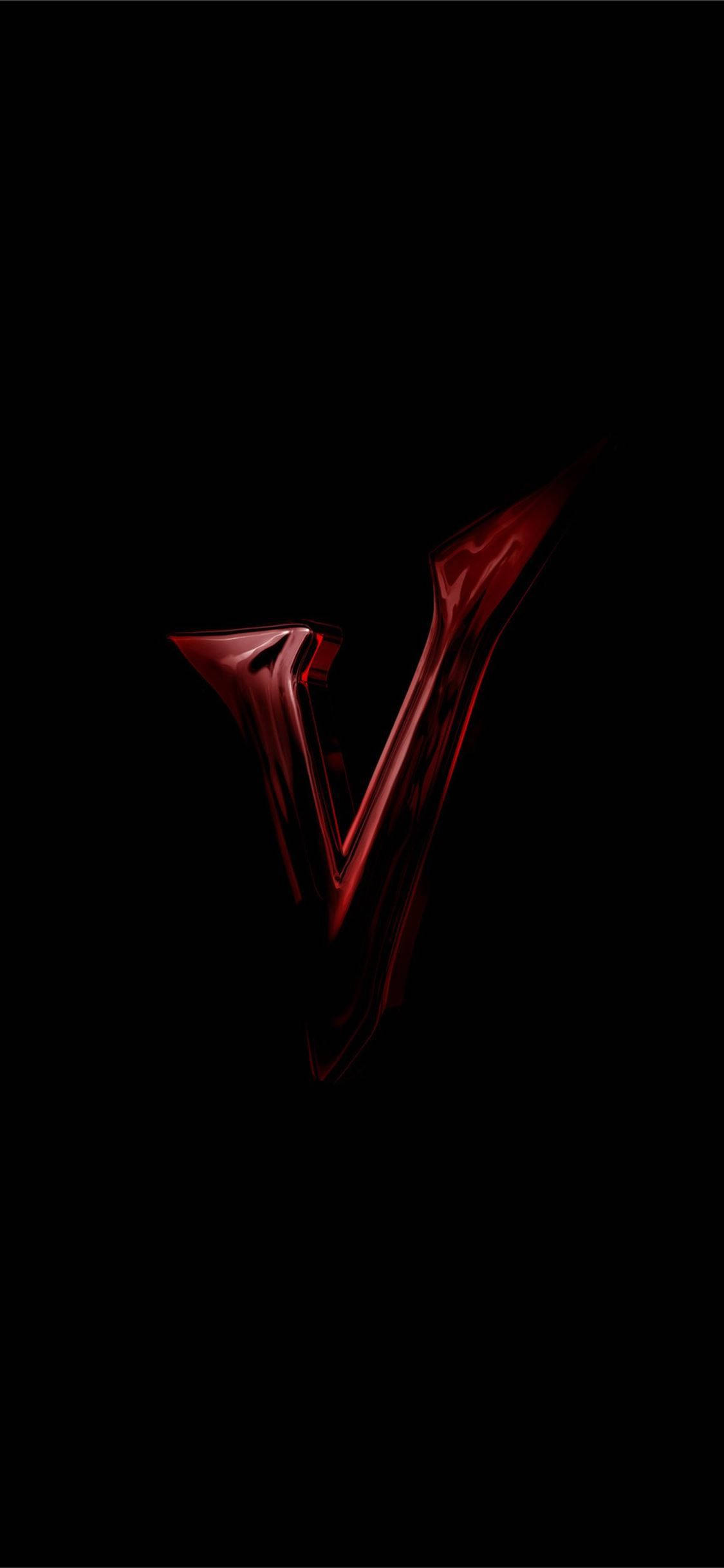Venom Let There Be Carnage, glossy crimson, letter V, Full HD Phone Wallpaper