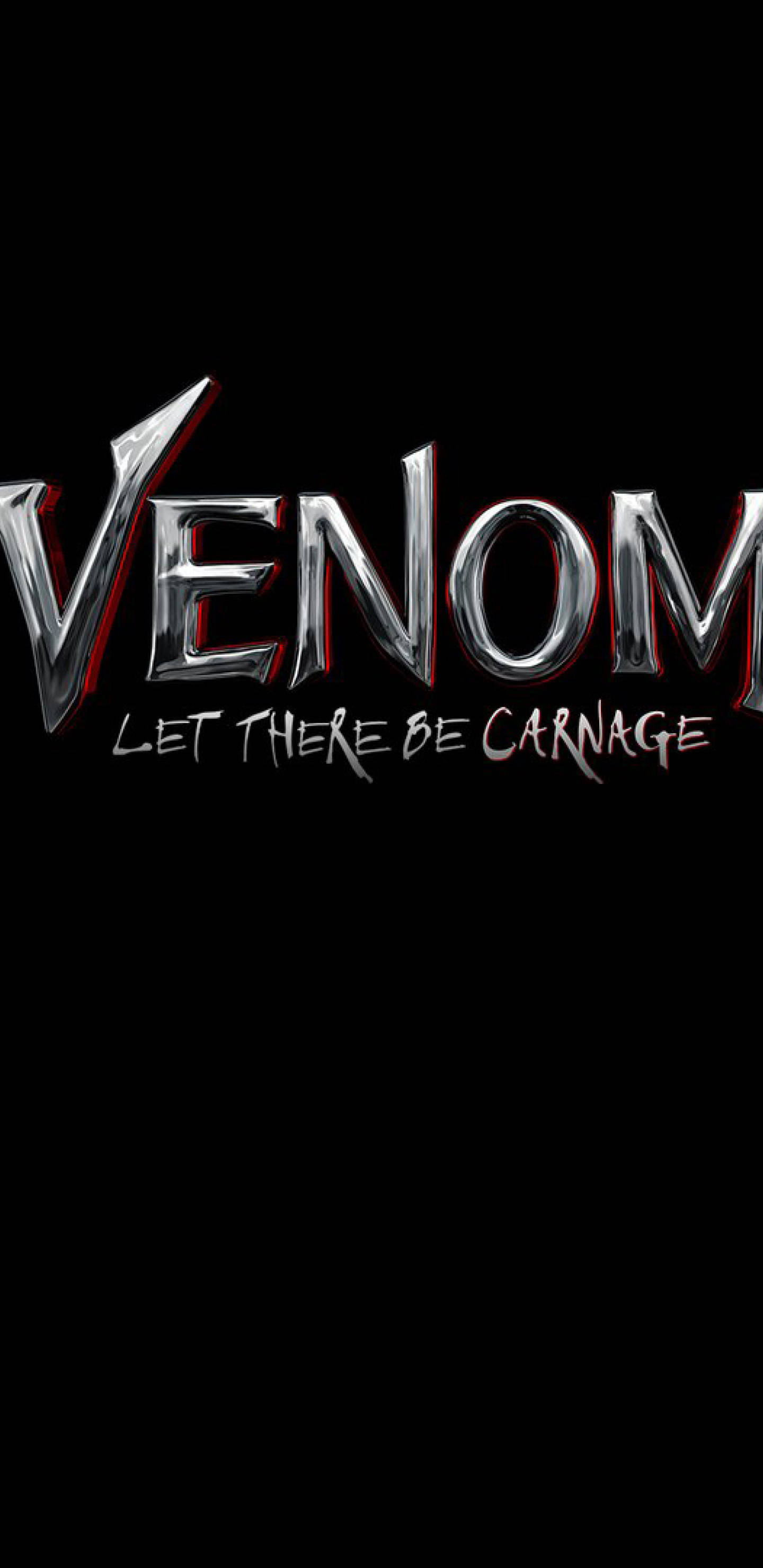 Venom Let There Be Carnage, glossy metallic, red accents, 2K Phone Wallpaper