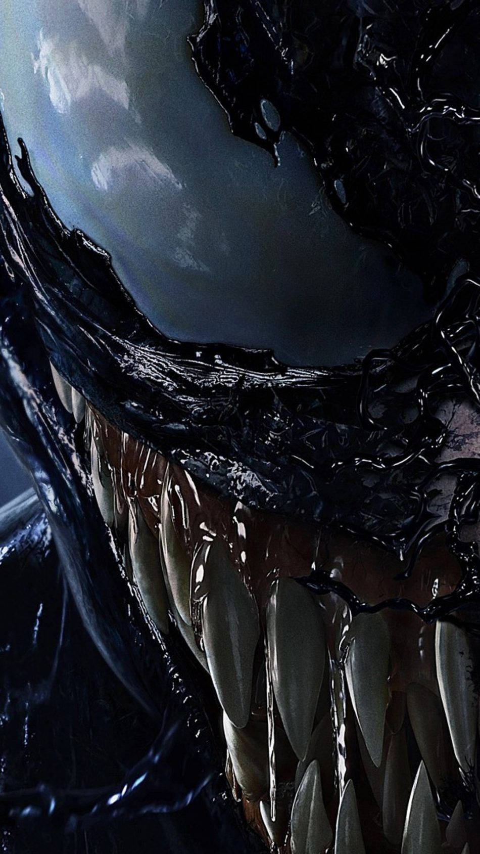 Venom, shiny white eyes, gaping mouth, HD Phone Wallpaper