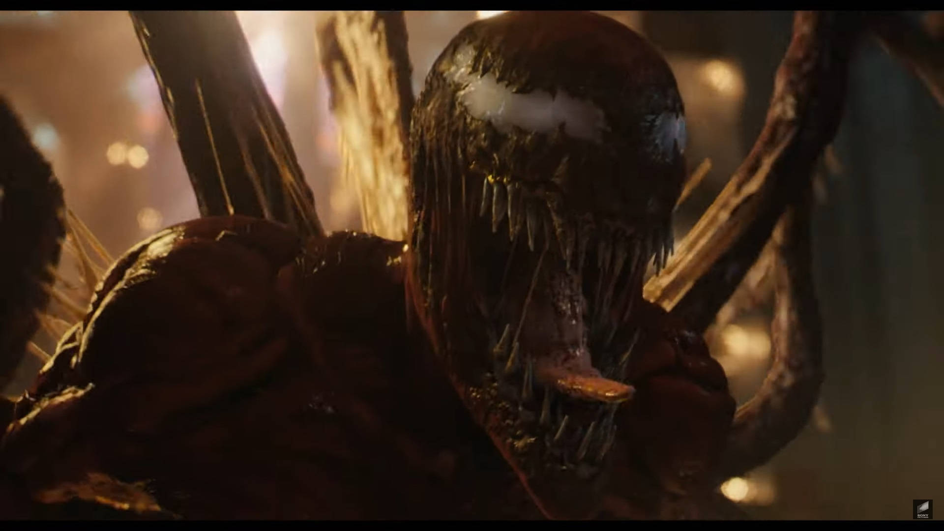 Venom, Let There Be Carnage, glowing white eyes, Full HD Desktop Wallpaper