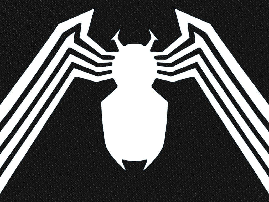 Venom Logo, white, bold striped legs, SD Desktop Wallpaper