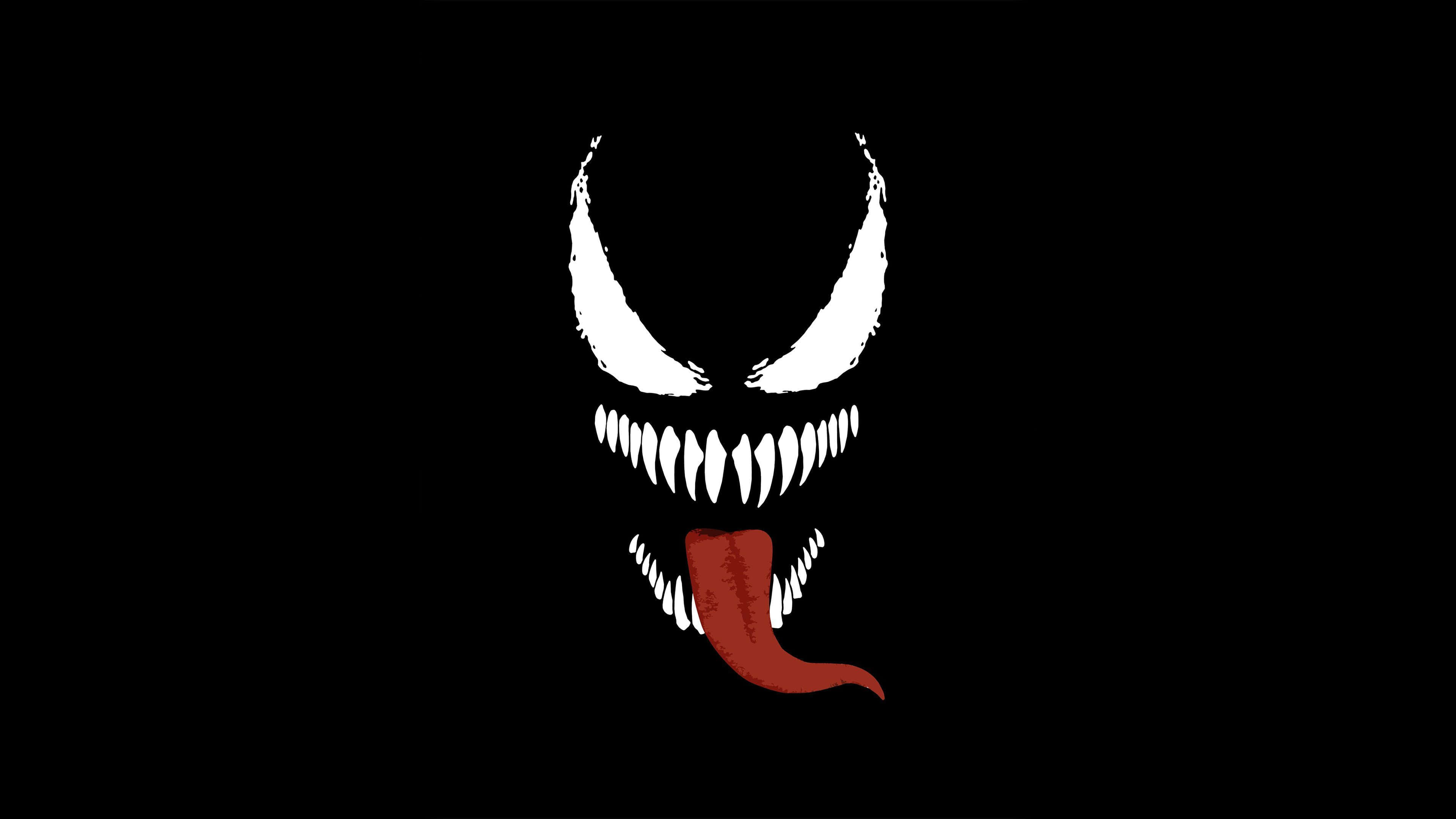 Venom, white, red, 4K Desktop Wallpaper