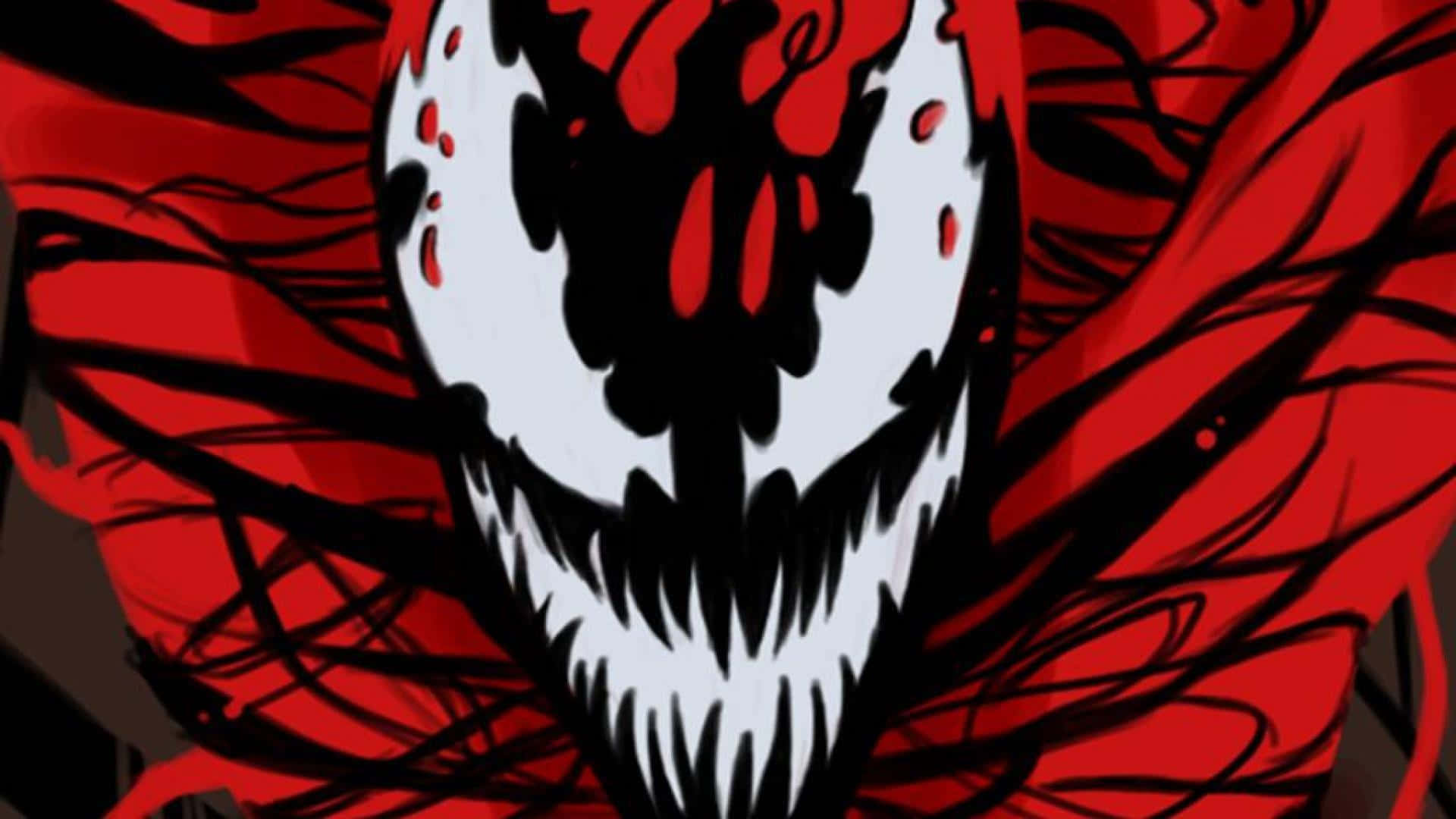 Venom, red and black, white skull face, Full HD Desktop Wallpaper