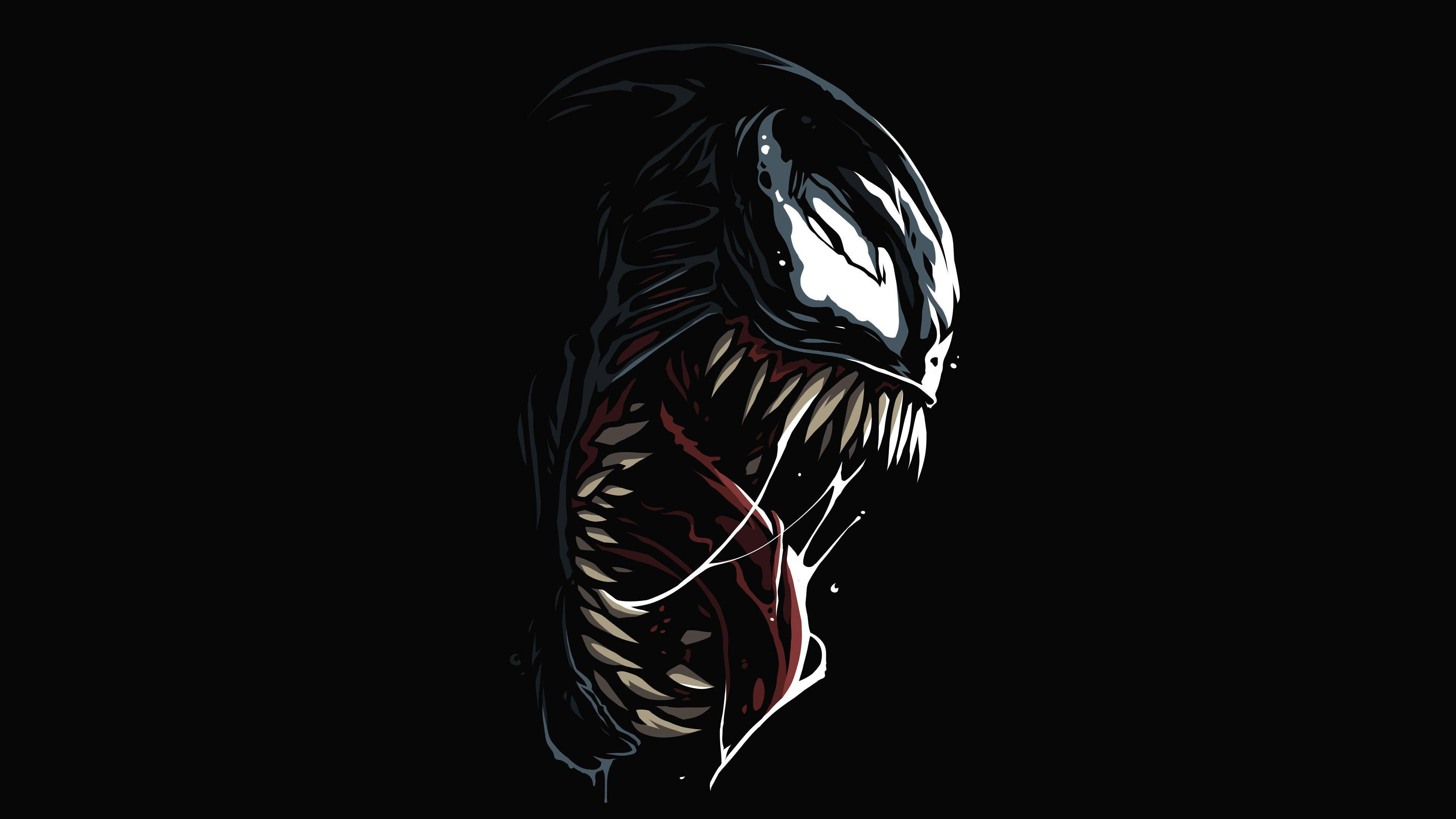 AMOLED, Venom, glowing eyes, 4K Desktop Wallpaper
