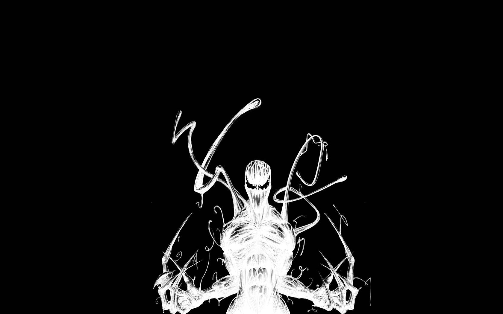 Venom, white, ink sketch, HD Desktop Wallpaper