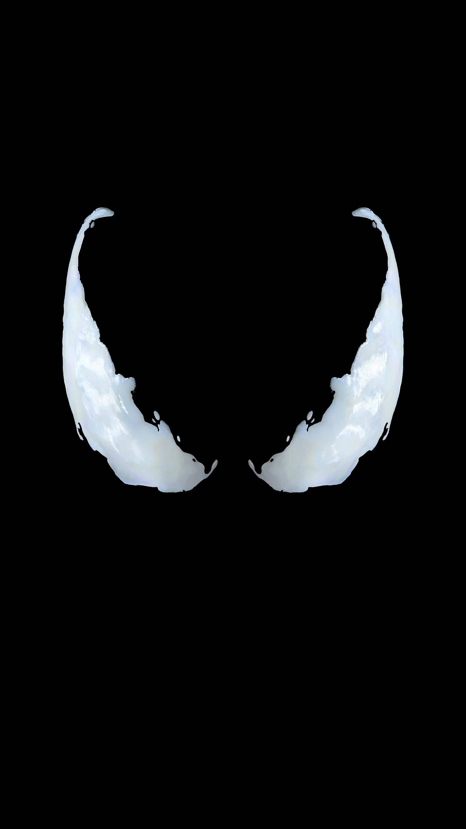 Venom Movie, white eyes, symbiote tendrils, 2K Phone Wallpaper