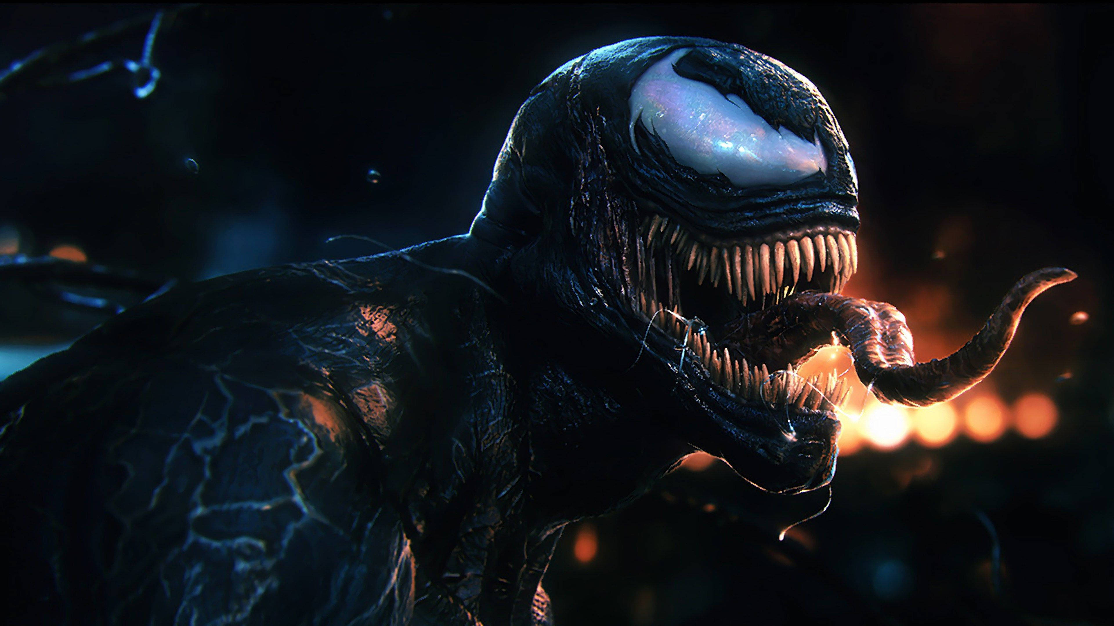 Venom Movie, Venom, glowing white eyes, 4K Desktop Wallpaper