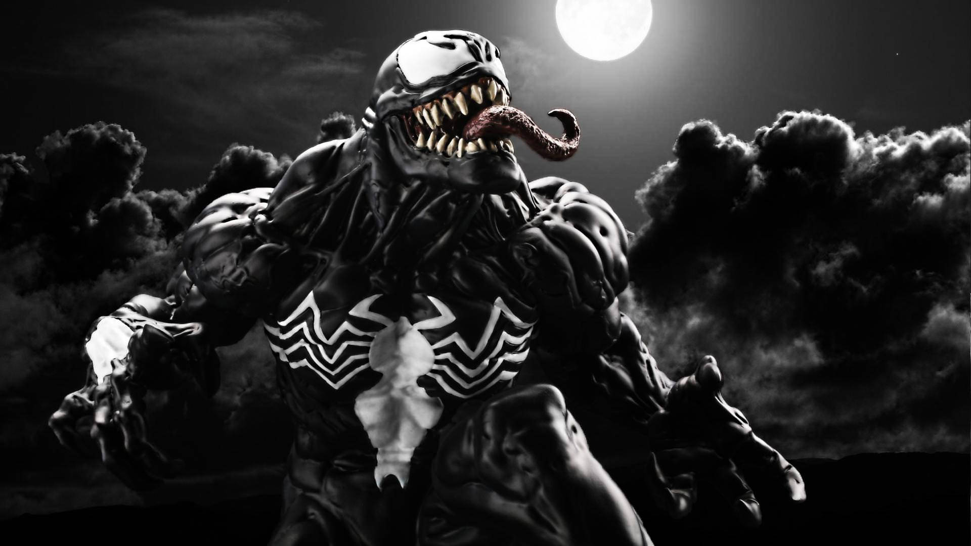 Venom, full moon, dark clouds, Full HD Desktop Wallpaper
