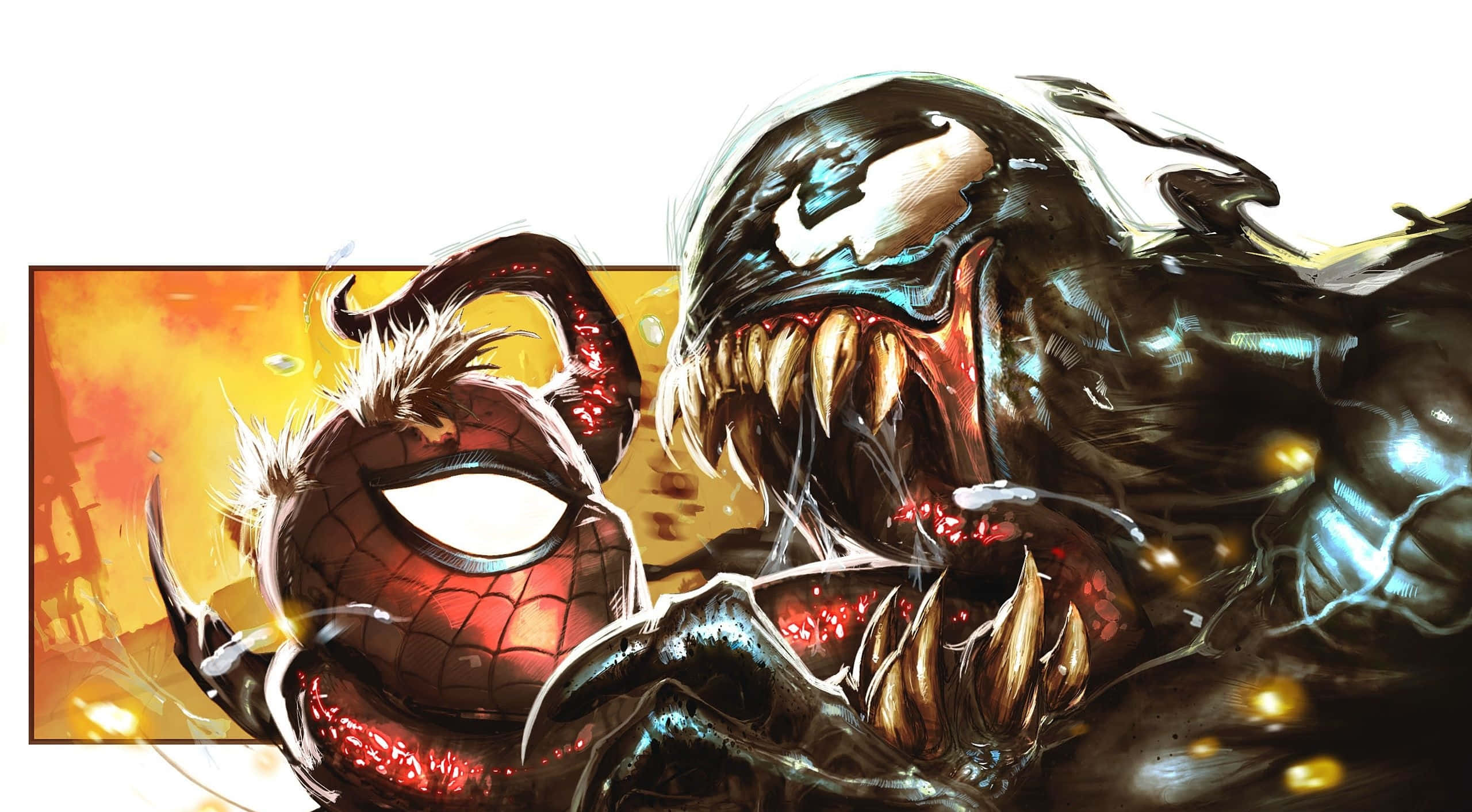 Venom Spider Man, red suit, Venom, 2K Desktop Wallpaper