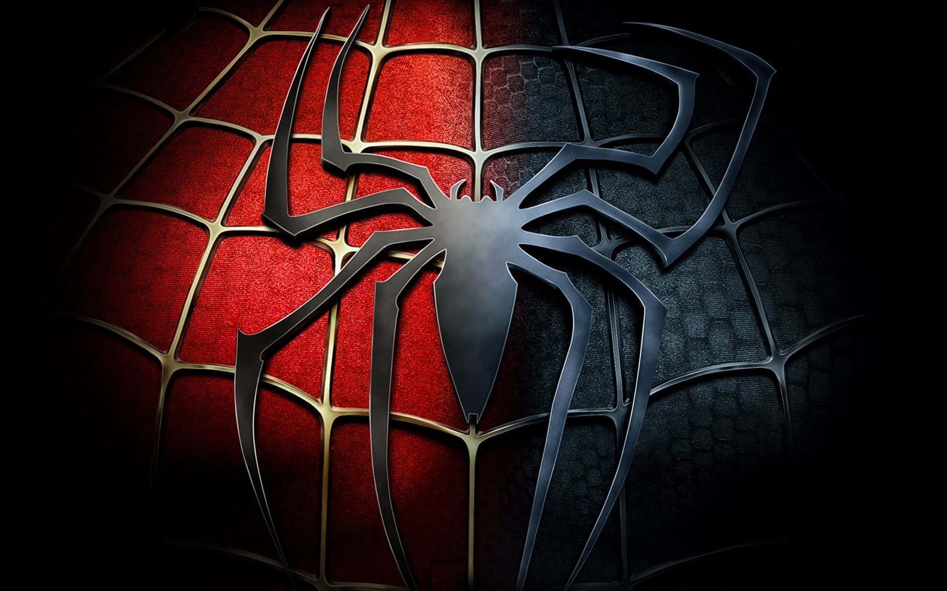 Spider Man, Venom, metallic spider emblem, Full HD Desktop Wallpaper